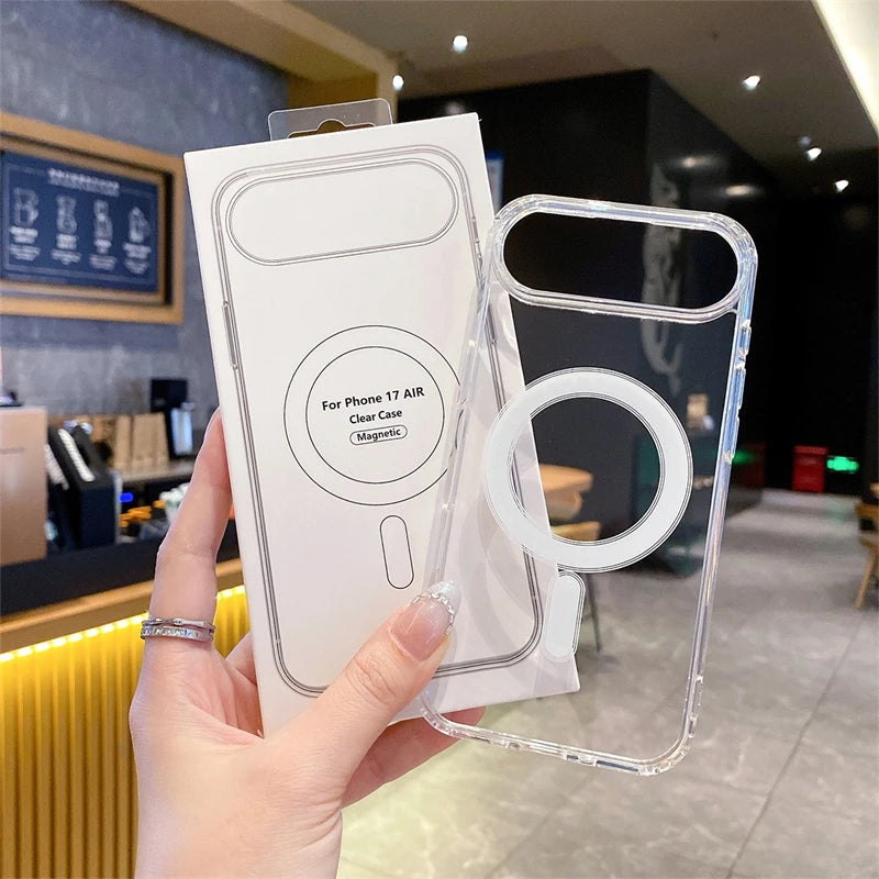 Magsafe Magnetic Phone Case For iphone 17 17Air  17 Pro 17 Pro Max Hard Transparent Back Cover