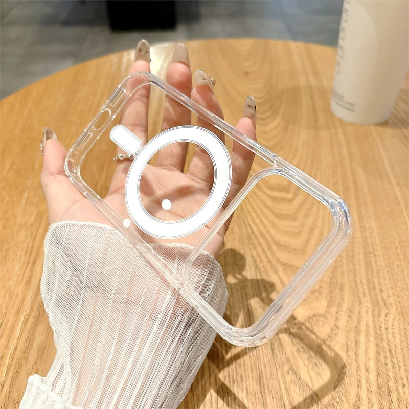 Magsafe Magnetic Phone Case For iphone 17 17Air  17 Pro 17 Pro Max Hard Transparent Back Cover