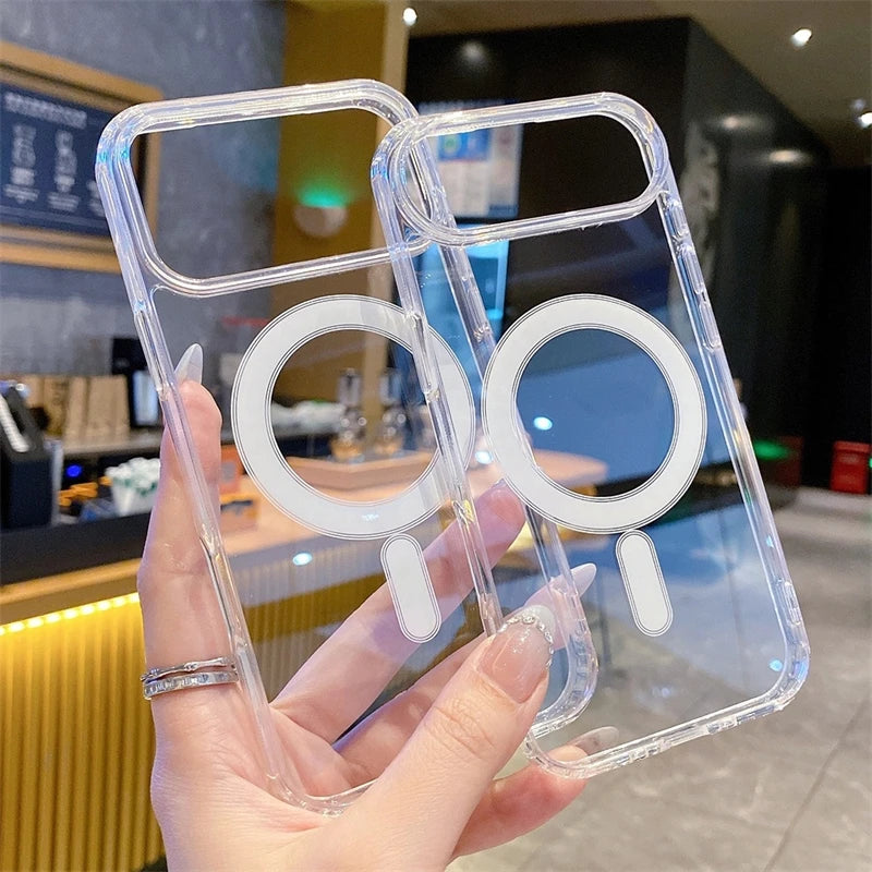 Magsafe Magnetic Phone Case For iphone 17 17Air  17 Pro 17 Pro Max Hard Transparent Back Cover
