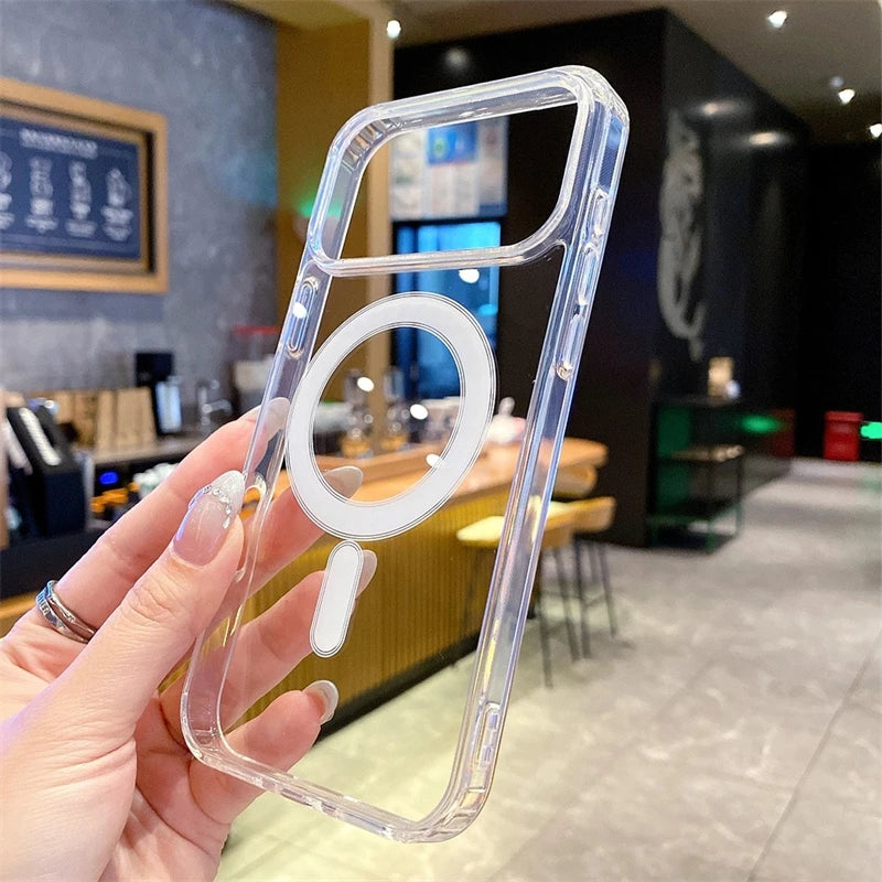 Magsafe Magnetic Phone Case For iphone 17 17Air  17 Pro 17 Pro Max Hard Transparent Back Cover